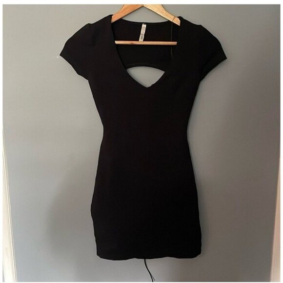Women's Black Mini Lace-Up Bodycon Dress Size XS – Clubwear VG​ - Picture 1 of 5